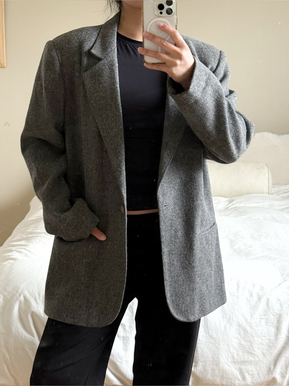 Vintage Sag Harbor Wool Gray Blazer
